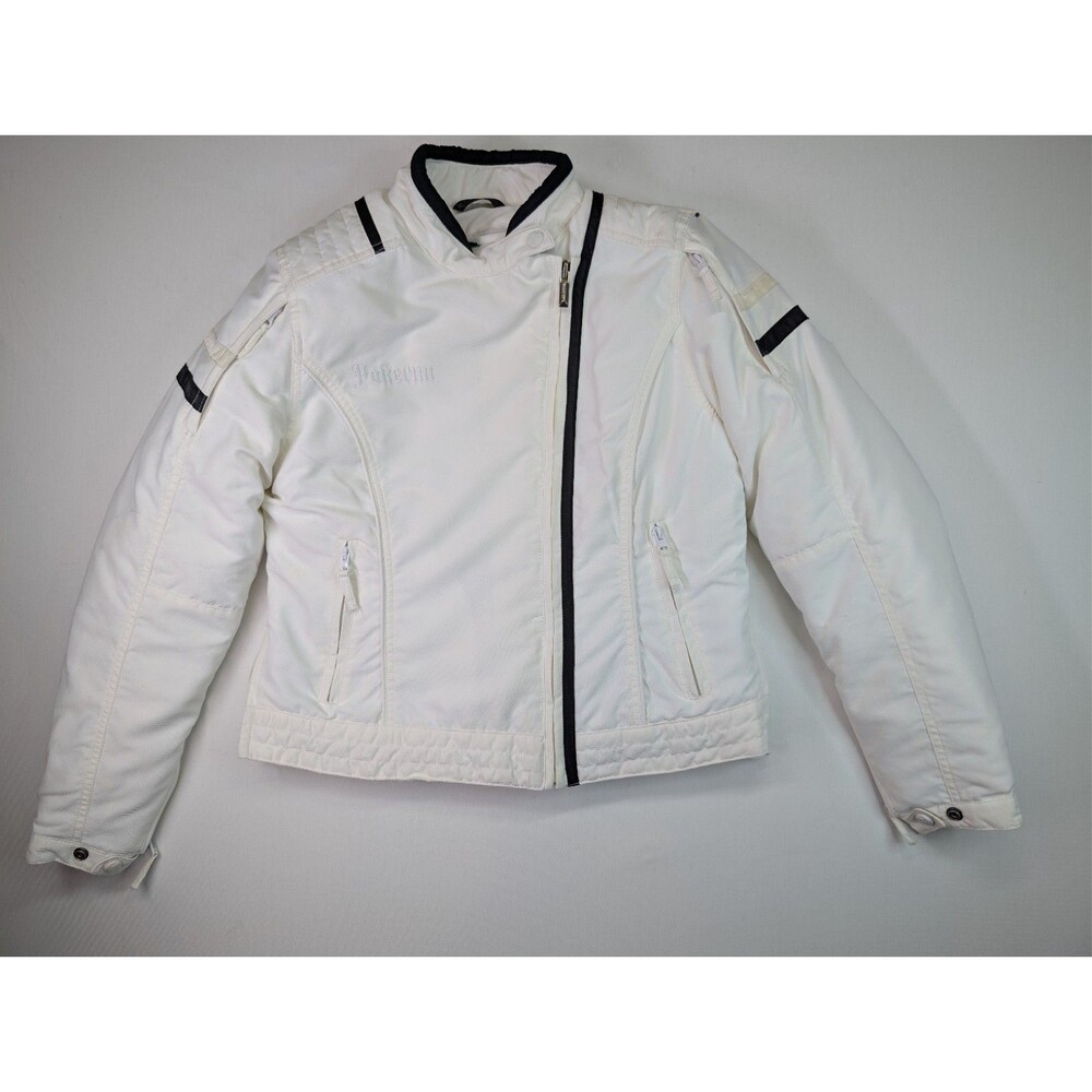 Pokerun Duchess Womens Motorcycle Riding Jacket White Textile Padded Size Mediu